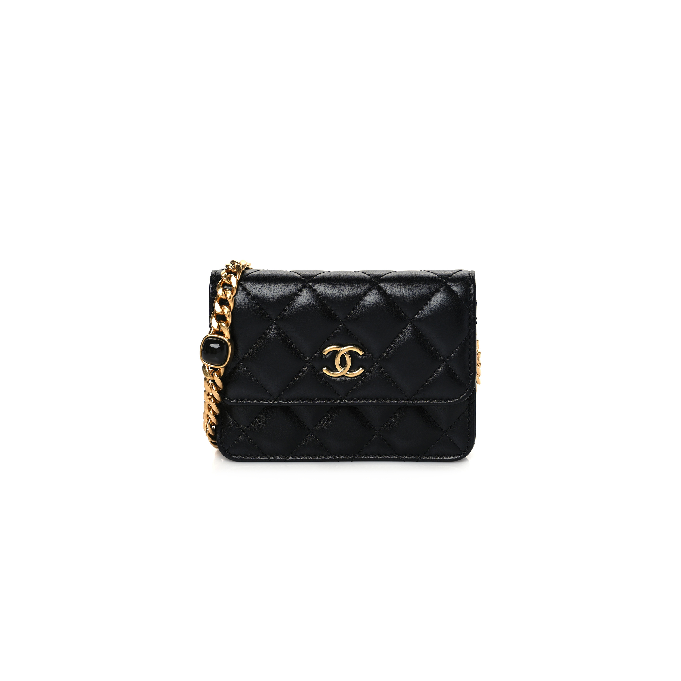 CHANEL MINI CC FLAP RESIN PEARL WITH CHAIN 1099296 (15*10*7cm)